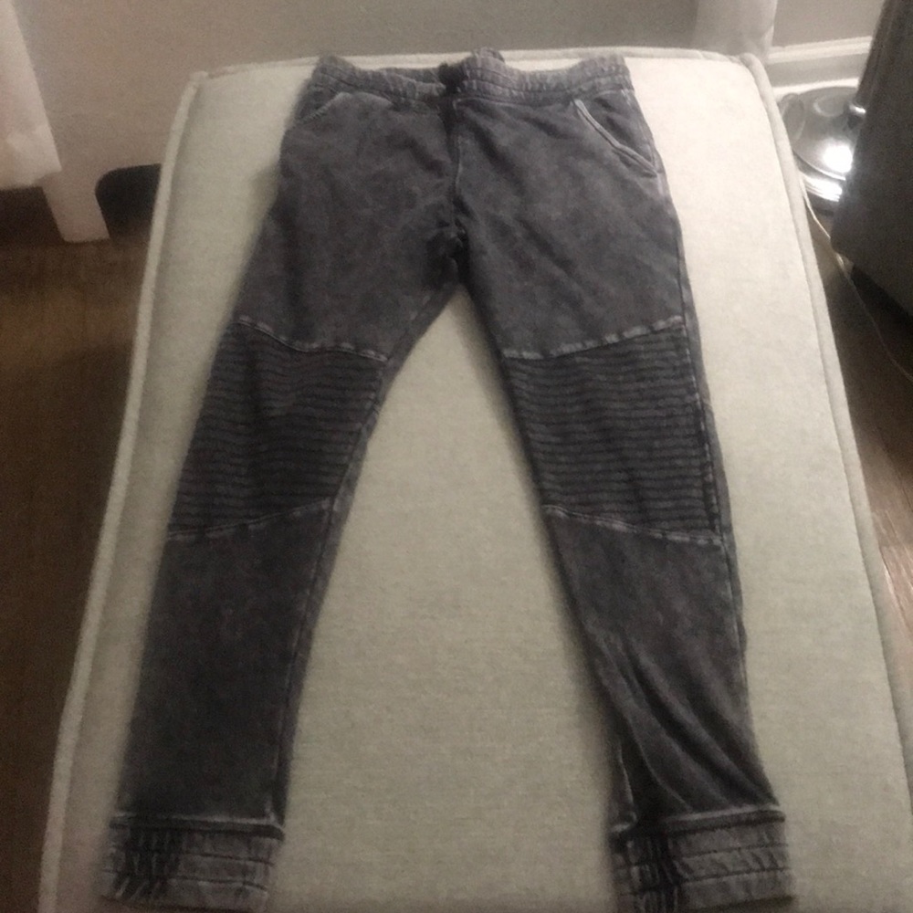 Black stone wash style joggers H& M